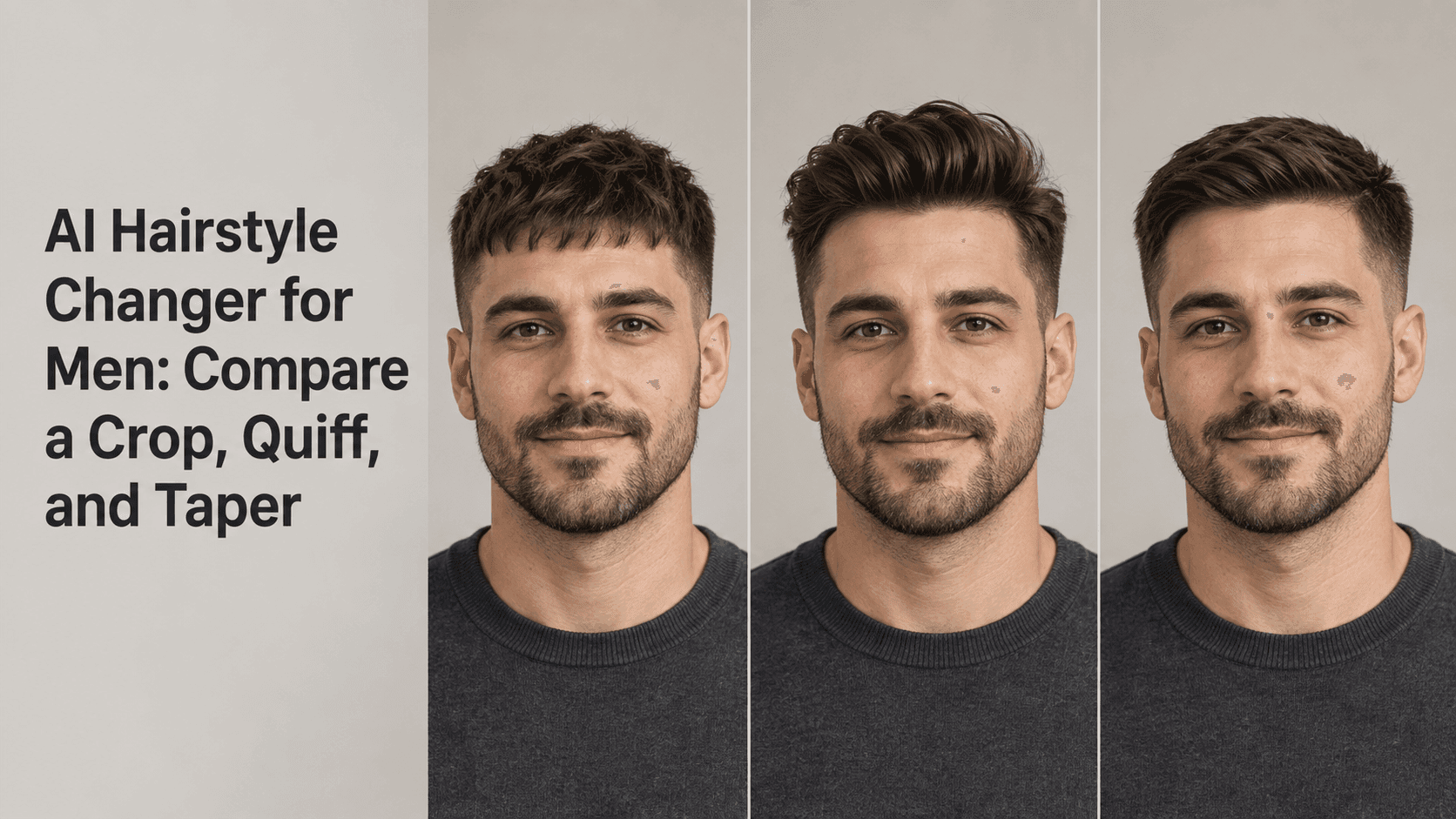 AI Hairstyle Changer for Men: Compare a Crop, Quiff, and Taper