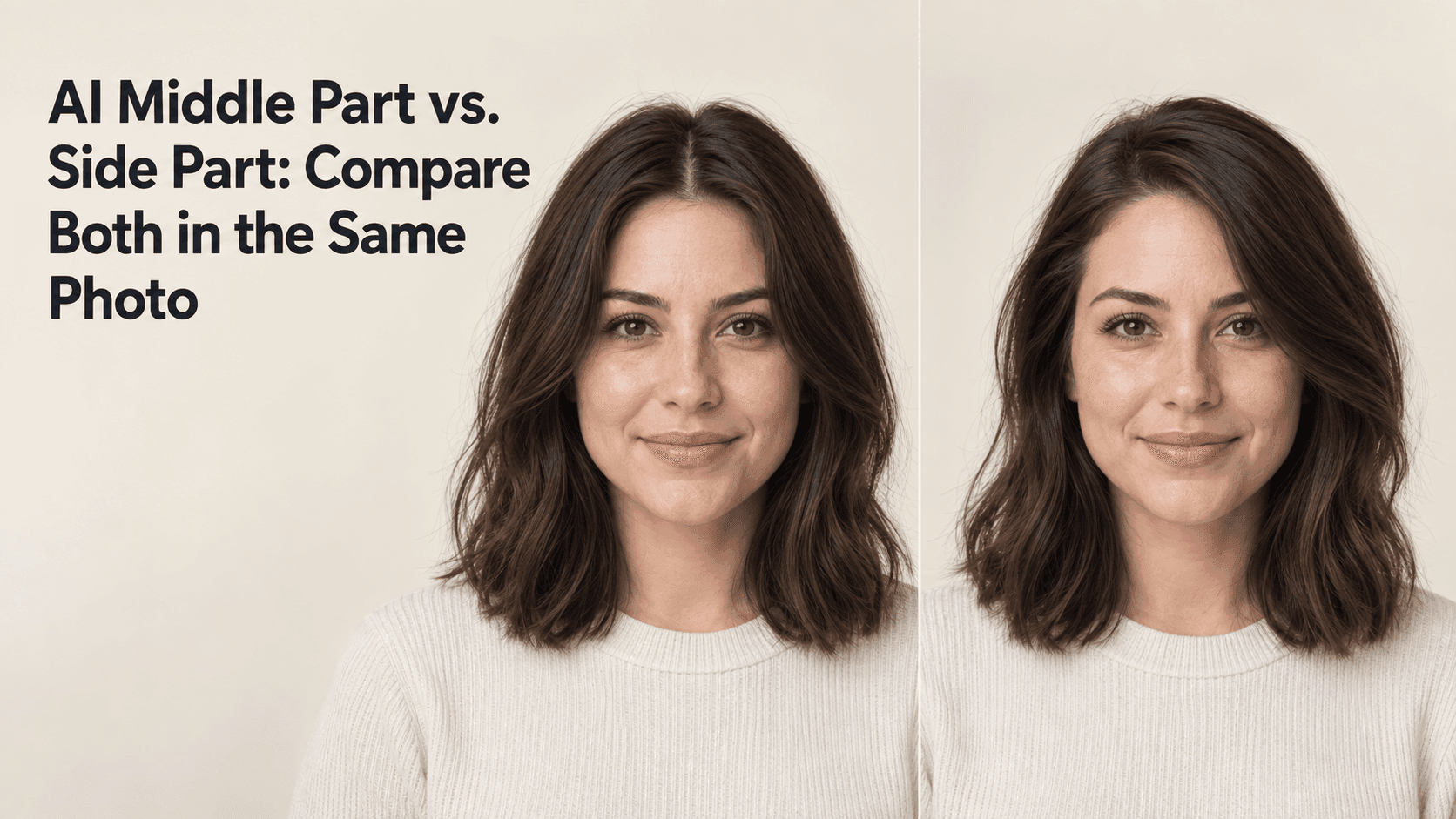 AI Middle Part vs. Side Part: Compare Both in the Same Photo