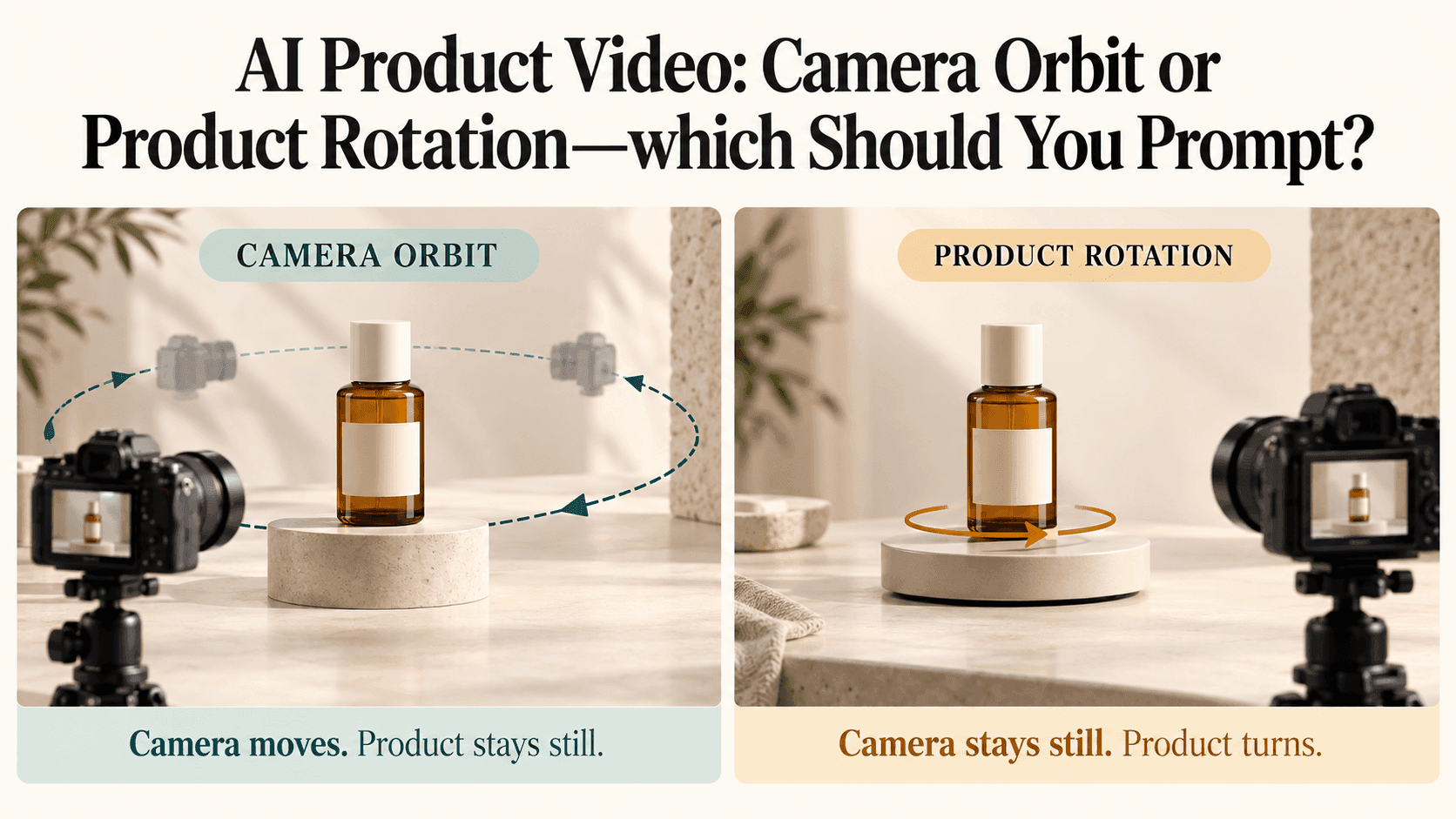 AI Product Video: Camera Orbit or Product Rotation?