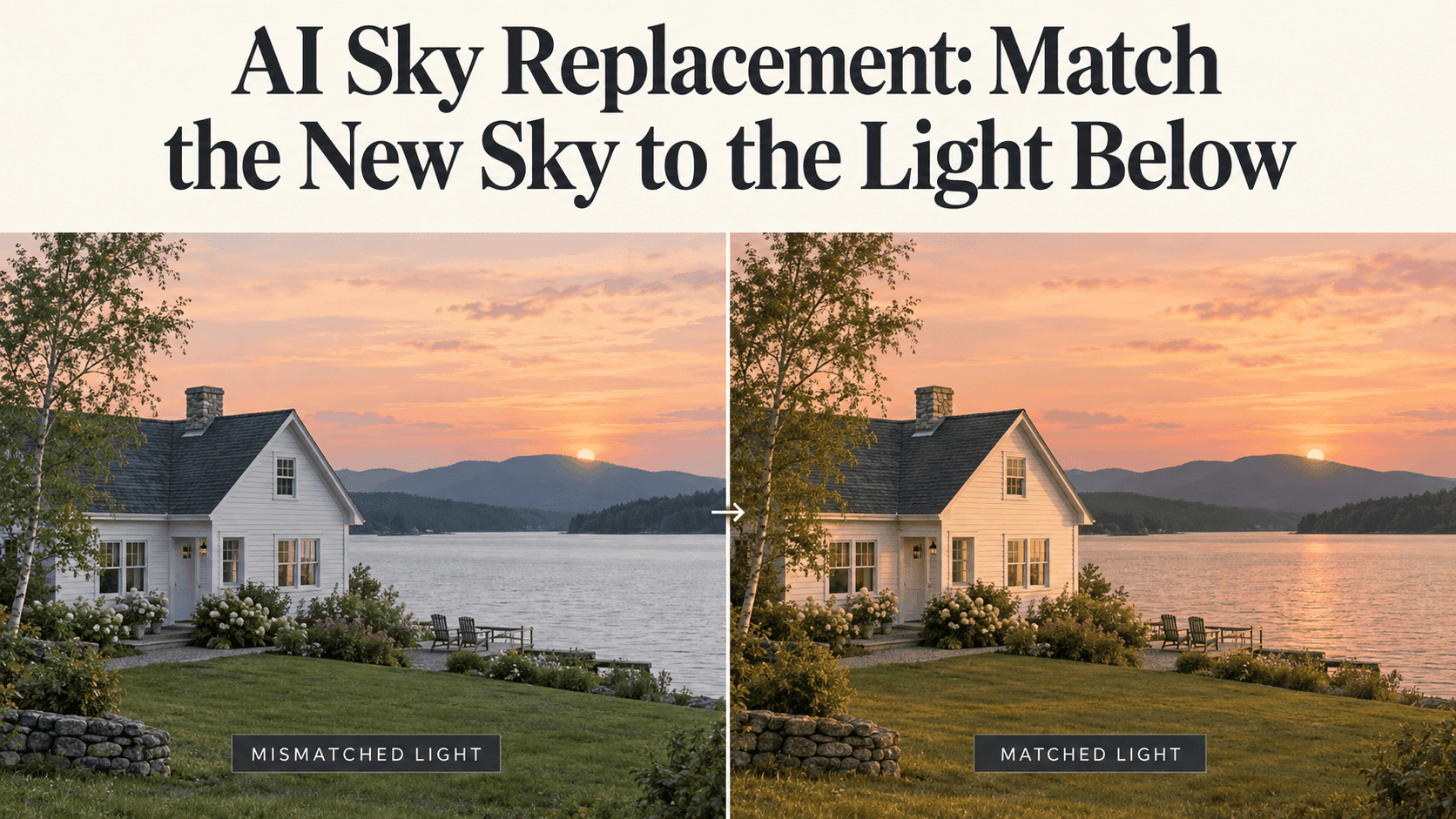 AI Sky Replacement: Match the New Sky to the Light Below