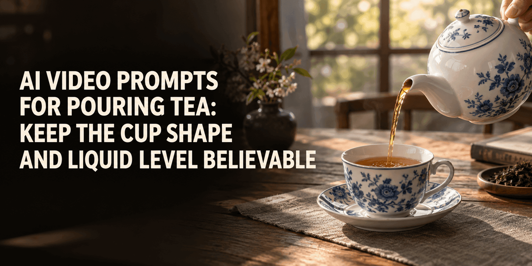 AI Video Prompts for Pouring Tea: Keep the Cup Shape and Liquid Level Believable