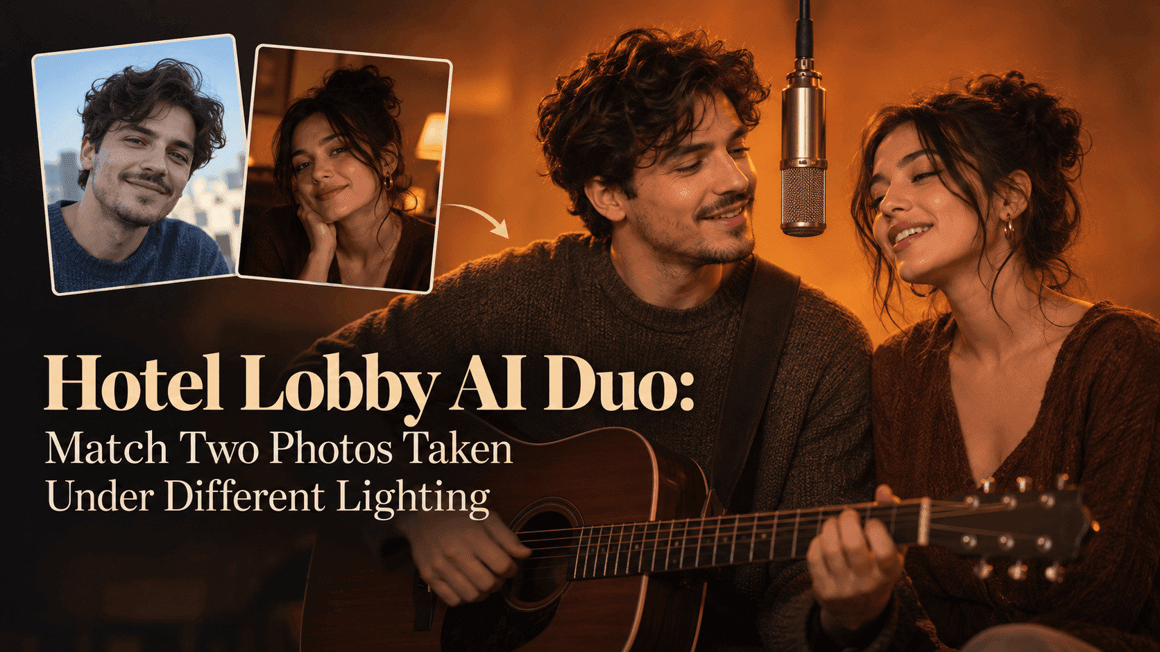 Hotel Lobby AI Duo: Match Two Photos Taken Under Different Lighting