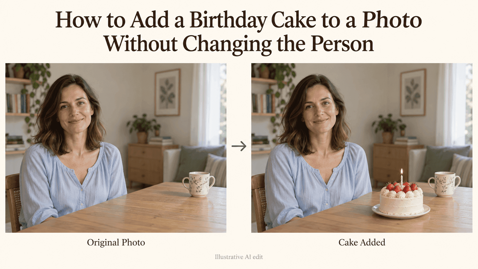 How to Add a Birthday Cake to a Photo Without Changing the Person