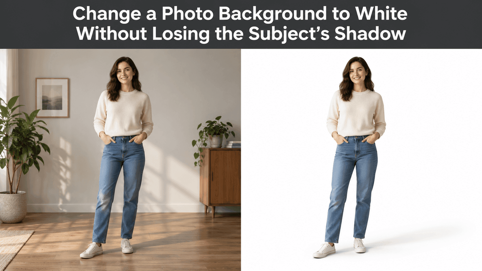 Change a Photo Background to White Without Losing the Subject’s Shadow